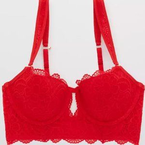 Aerie Real Power Balconette Lightly Lined Slumber Party Lace Bra